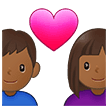 👩🏾‍❤️‍👨🏾 Pasangan dengan Hati Wanita dengan Pria Warna Kulit Gelap Sedang Samsung