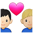 👨🏻‍❤️‍👨🏼 Pasangan dengan Hati Pria dengan Pria Warna Kulit Cerah dengan Warna Kulit Cerah Sedang Samsung