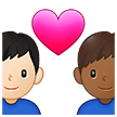 👨🏻‍❤️‍👨🏾 Pasangan dengan Hati Pria dengan Pria Warna Kulit Cerah dengan Warna Kulit Gelap Sedang Samsung