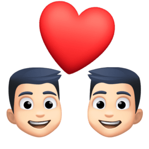 👨🏻‍❤️‍👨🏻 Pasangan dengan Hati Pria dengan Pria Warna Kulit Cerah Facebook