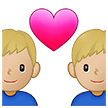 👨🏼‍❤️‍👨🏼 Pasangan dengan Hati Pria dengan Pria Warna Kulit Cerah Sedang Samsung