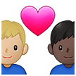 👨🏼‍❤️‍👨🏿 Pasangan dengan Hati Pria dengan Pria Warna Kulit Cerah Sedang dengan Warna Kulit Gelap Samsung