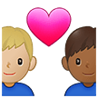 👨🏼‍❤️‍👨🏾 Pasangan dengan Hati Pria dengan Pria Warna Kulit Cerah Sedang dengan Warna Kulit Gelap Sedang Samsung