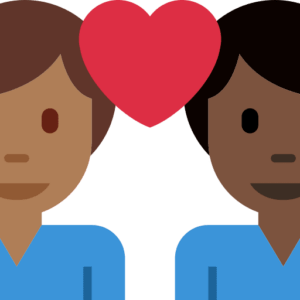 👨🏾‍❤️‍👨🏿 Pasangan dengan Hati Pria dengan Pria Warna kulit Gelap Sedang dengan Warna Kulit Gelap Twitter