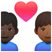 👨🏿‍❤️‍👨🏾 Pasangan dengan Hati Pria dengan Pria Warna Kulit Gelap dengan Warna Kulit Gelap Sedang Samsung