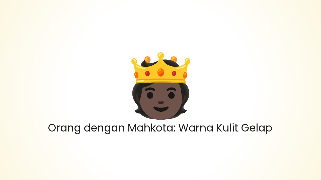 Person with Crown: Dark Skin Tone